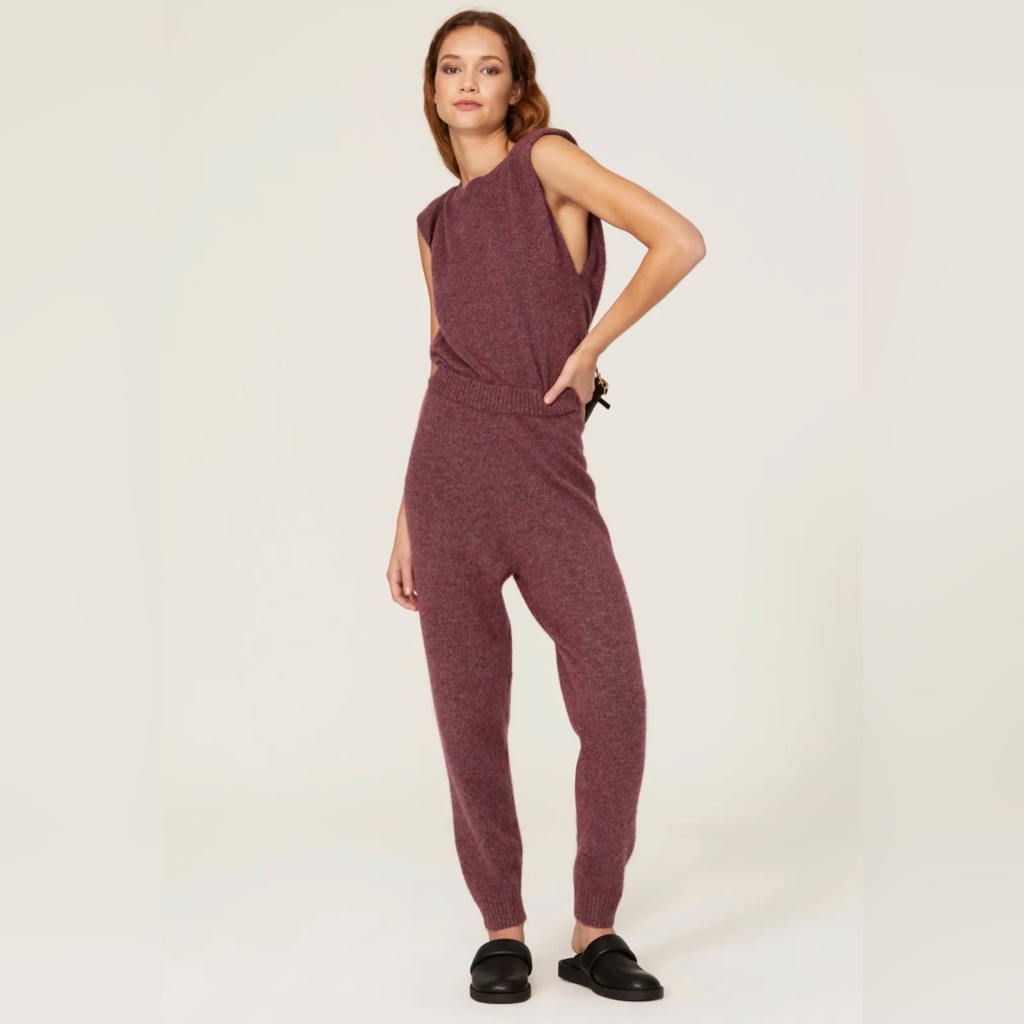 Flawed Central Park West Pink Knit Bailey Jumpsuit Size Small $182